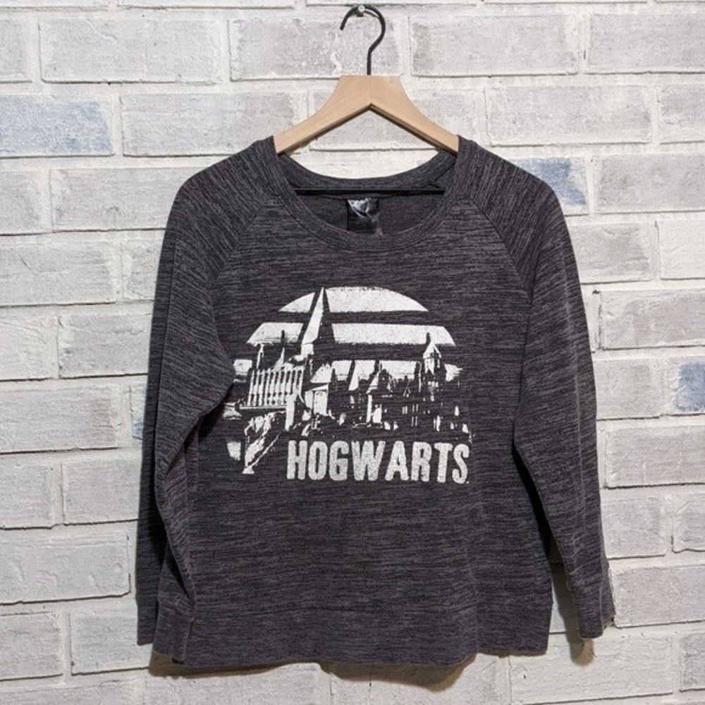 Hogwarts Sweatshirt Harry Potter‎ cotton poly grey sweater sz L
